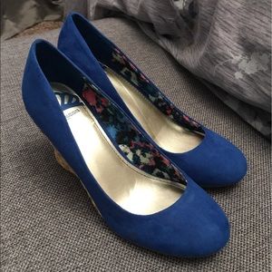 Royal Blue Espadrilles Wedges size 9